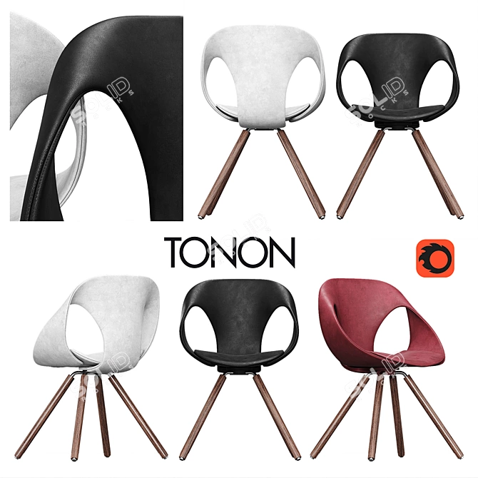 Tonon Modern Wood Chair 3D model image 1