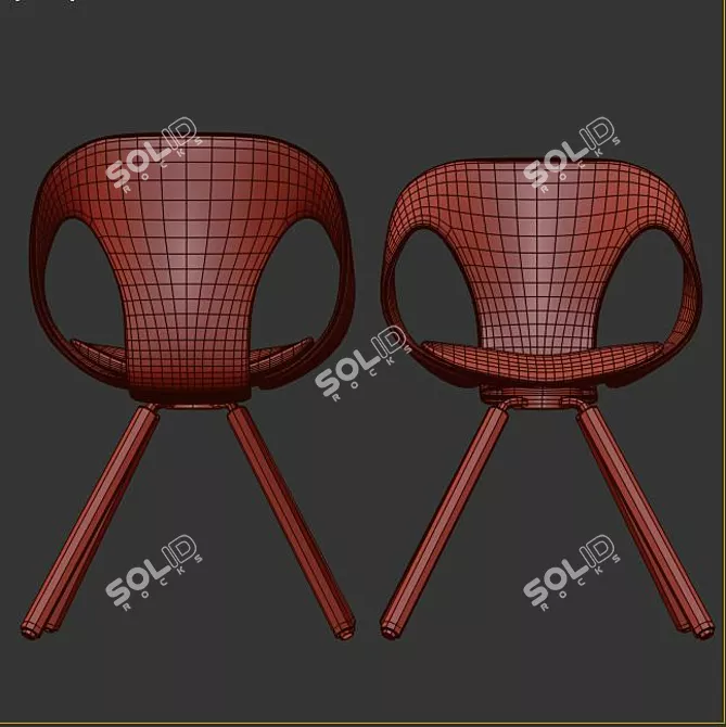 Tonon Modern Wood Chair 3D model image 3