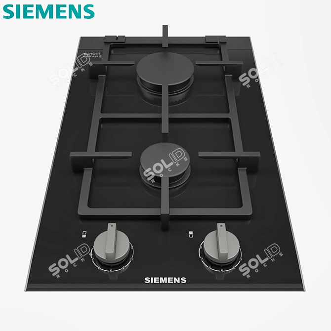 Siemens iQ700 Gas Hob: Compact Ceramic Control 3D model image 1