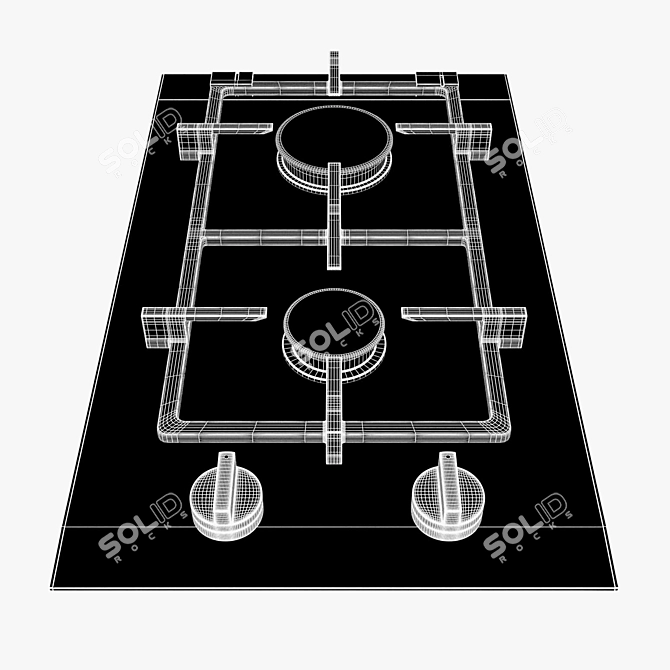 Siemens iQ700 Gas Hob: Compact Ceramic Control 3D model image 3