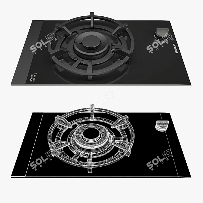 Siemens iQ700 Gas Hob with Ceramic Control 3D model image 2