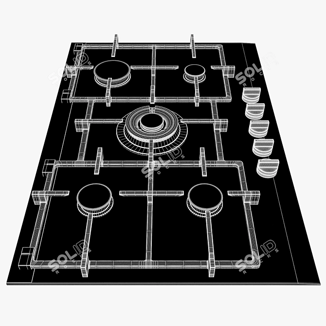 Siemens iQ700 75cm Ceramic Hob with 5 Burners 3D model image 3