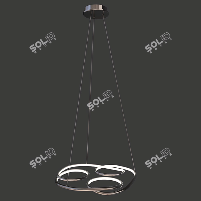 Modern LED Chandelier - 120cm/55cm 3D model image 1