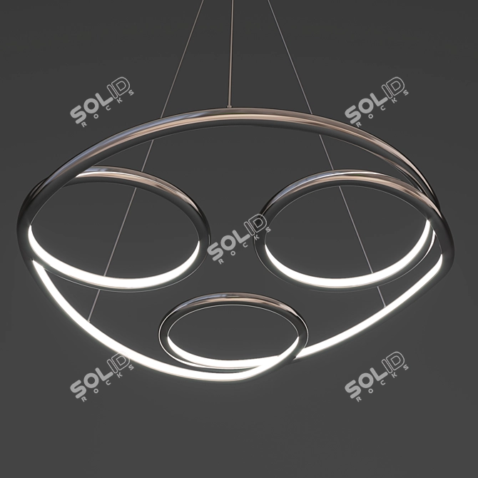 Modern LED Chandelier - 120cm/55cm 3D model image 2