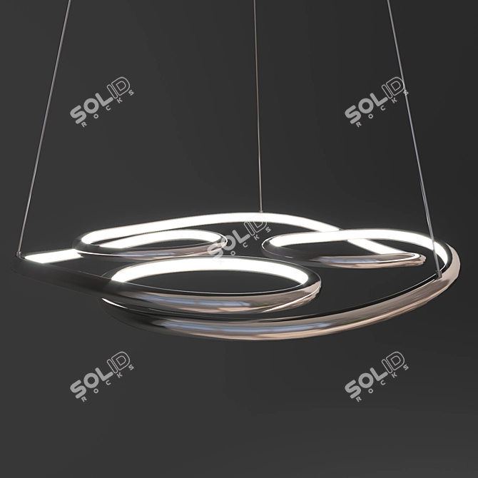 Modern LED Chandelier - 120cm/55cm 3D model image 3