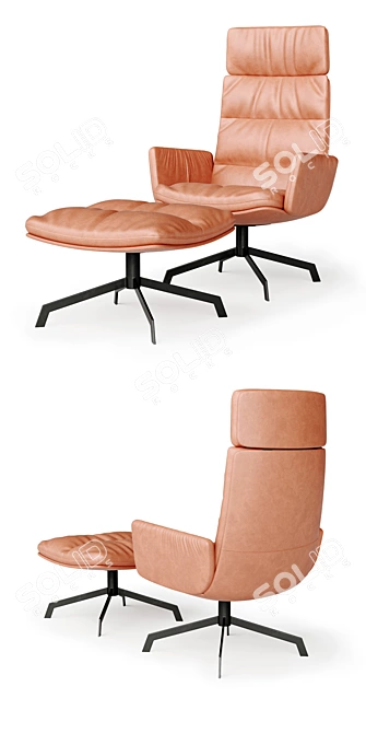 Title: Modern Leather Arva Lounge 3D model image 2