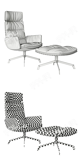 Title: Modern Leather Arva Lounge 3D model image 3