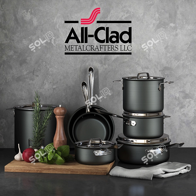 All-Clad NS1 Cookware Set: Superior Performance & Durability 3D model image 1