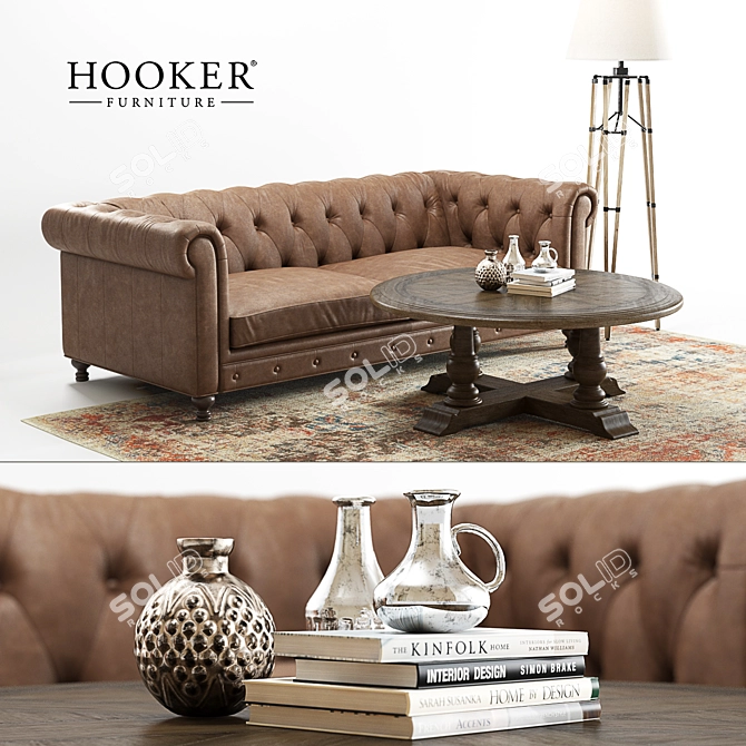 Modern Hooker Alexa Sofa Set 3D model image 1