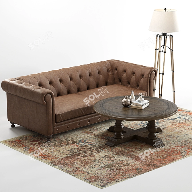 Modern Hooker Alexa Sofa Set 3D model image 2