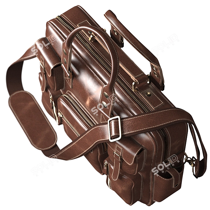 BigBrown Men's Leather Bag Silo 3D model image 2