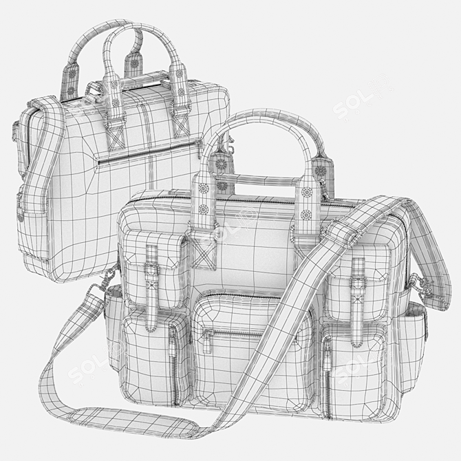 BigBrown Men's Leather Bag Silo 3D model image 3