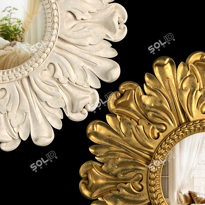 Lila Floral Gold & Ivory Mirror by Laura Ashley 3D model image 2