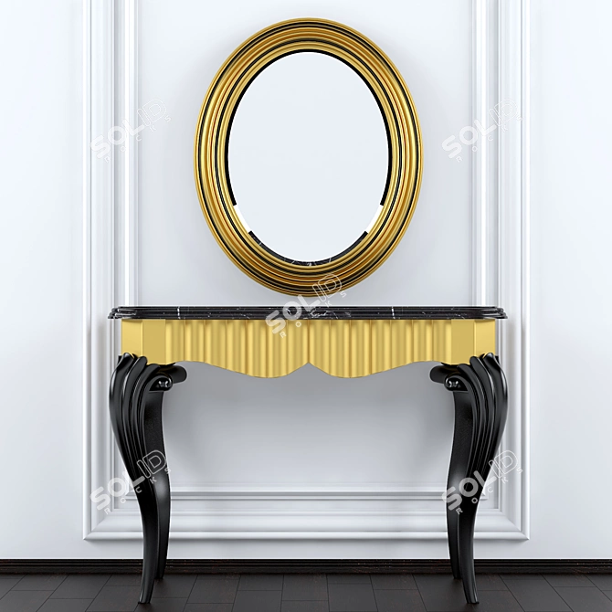 Art Deco Console Table 3D model image 1
