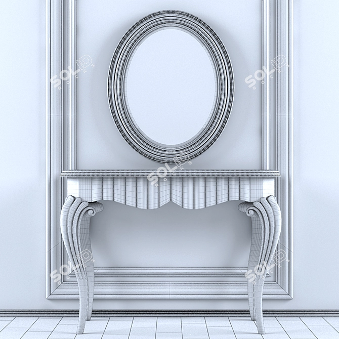 Art Deco Console Table 3D model image 2