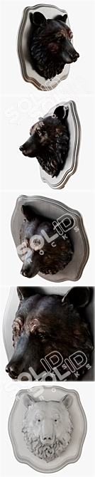 3D Bear Head Wall Decor 3D model image 2