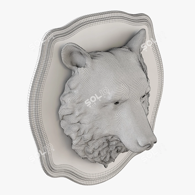 3D Bear Head Wall Decor 3D model image 3