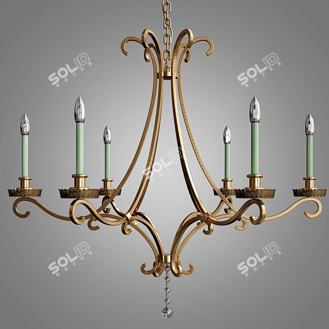 Elegant Oslo 6-Light Chandelier 3D model image 1