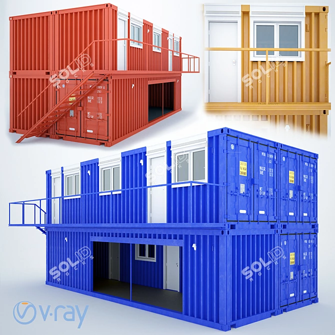 Modern Shipping Container Homes 3D model image 1