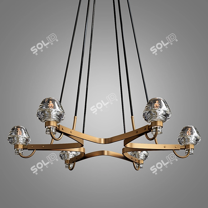 Elegant 6-Light Montalembert Chandelier 3D model image 1