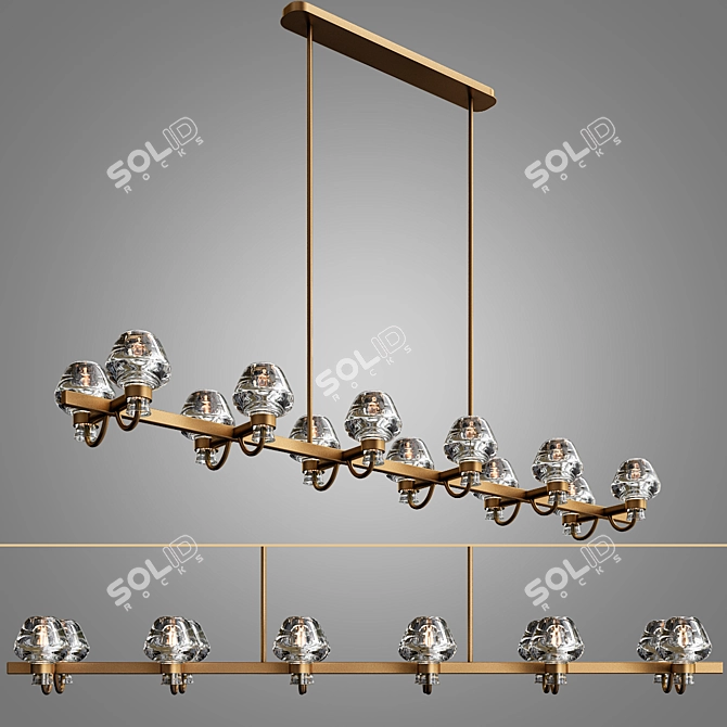 Elegant Montalembert Chandelier - Illuminate Your Space 3D model image 1