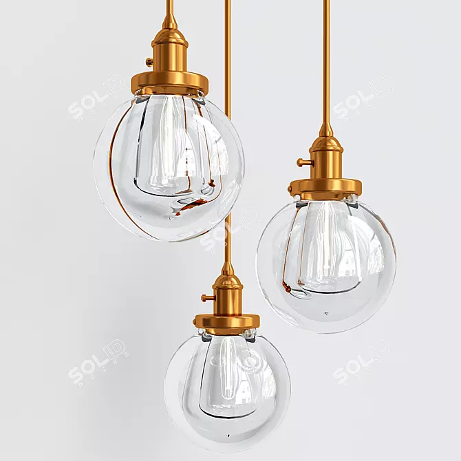 Elegant Pendant Ceiling Lights 3D model image 1