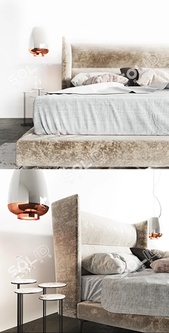 Cattelan Italia: Ludovic Bed, Radja Carpet, Sting Tables, Asia Lamps, Janeiro Magnum 3D model image 2