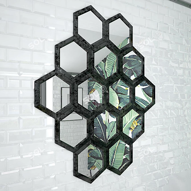 HexBlack Metal Mirror 3D model image 1