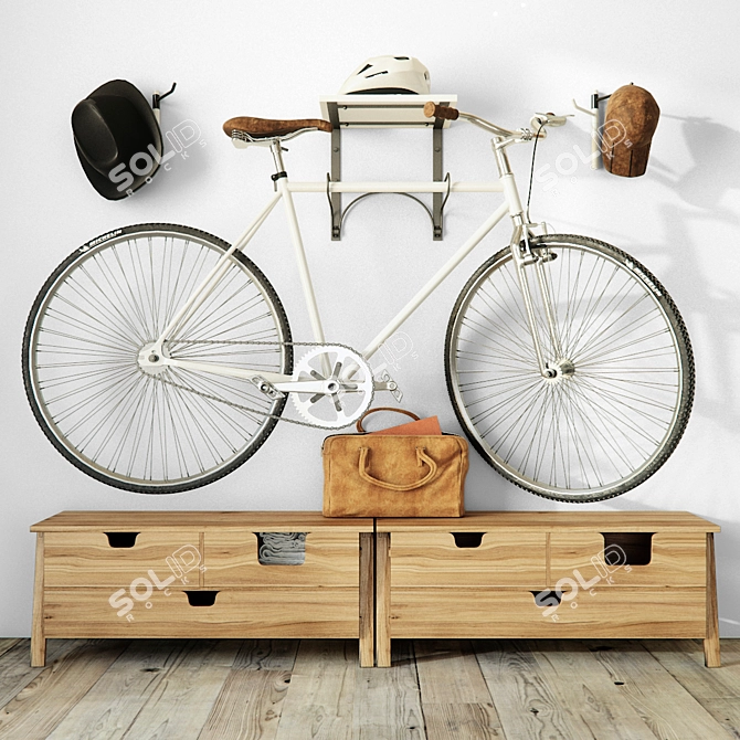 Sleek Bike Storage Solution 3D model image 1