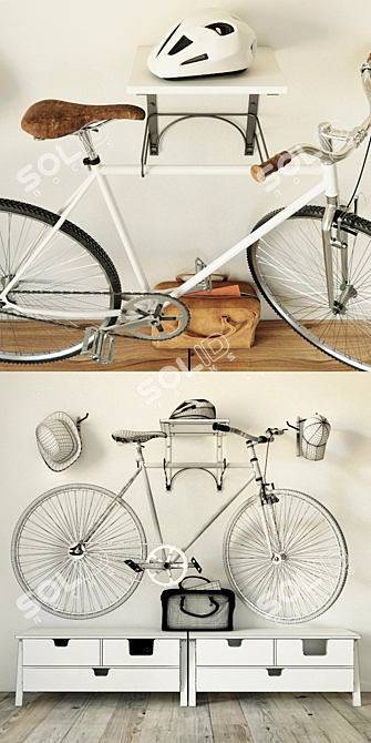 Sleek Bike Storage Solution 3D model image 3