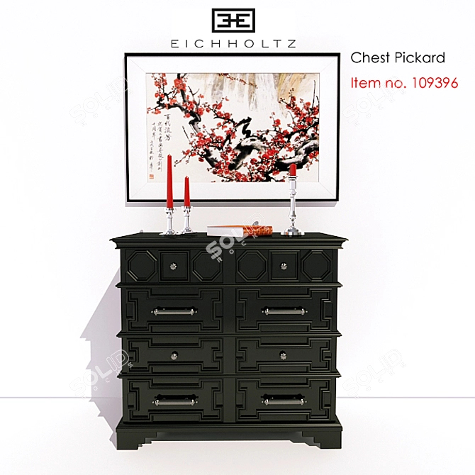 Redwood Chest Pickard: Elegant Storage & Decor 3D model image 1