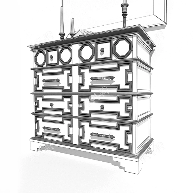 Redwood Chest Pickard: Elegant Storage & Decor 3D model image 3