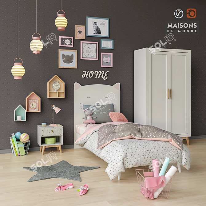 Maisons du Monde Children's Furniture and Toy Set 3D model image 1