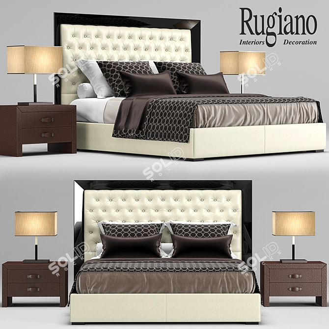 Elegant Kenya Bed: Rugiano 3D model image 1