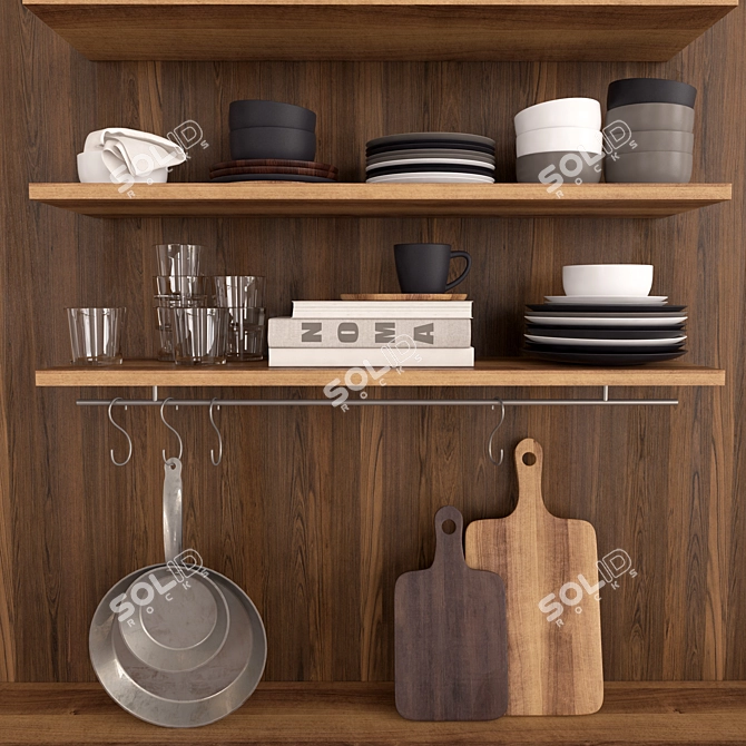 H&M Home Ceramic Kitchen Set 3D model image 1