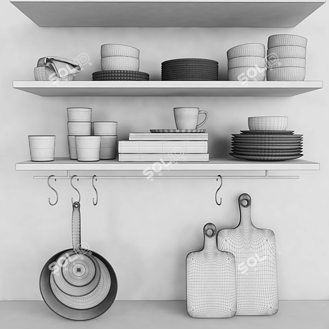 H&M Home Ceramic Kitchen Set 3D model image 3