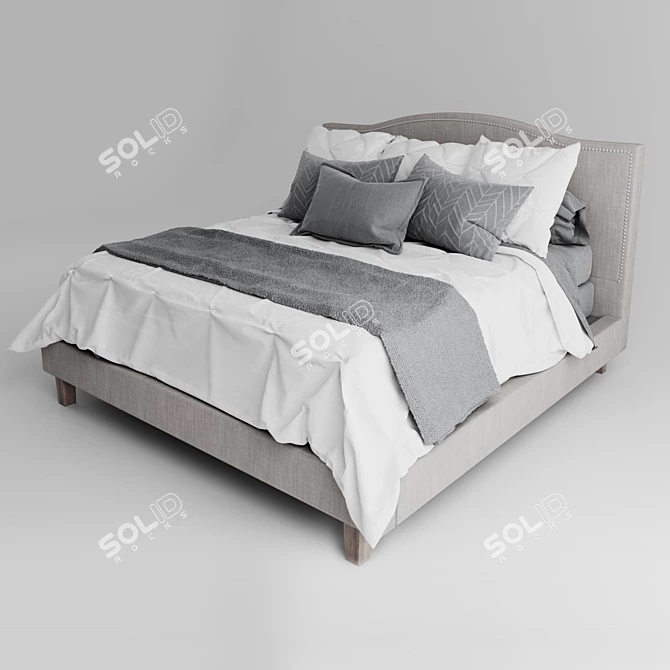 Modern 2018 Bed Set: Sleek & Stylish 3D model image 2