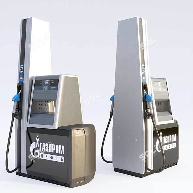 Gazprom Fuel Station: Turbo & Non-Turbo 3D model image 1