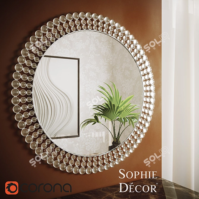 Elegant Milena Mirror 3D model image 2