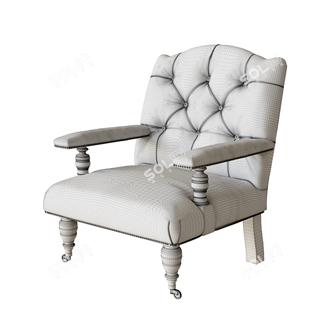 Luxury Leather Lowell Chair 3D model image 2