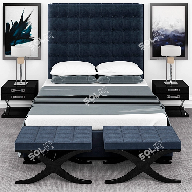 Blue Dream Bedroom Set 3D model image 1