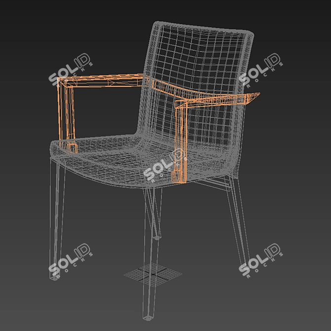 Elegant TON Moritz Chair with Armrest 3D model image 3