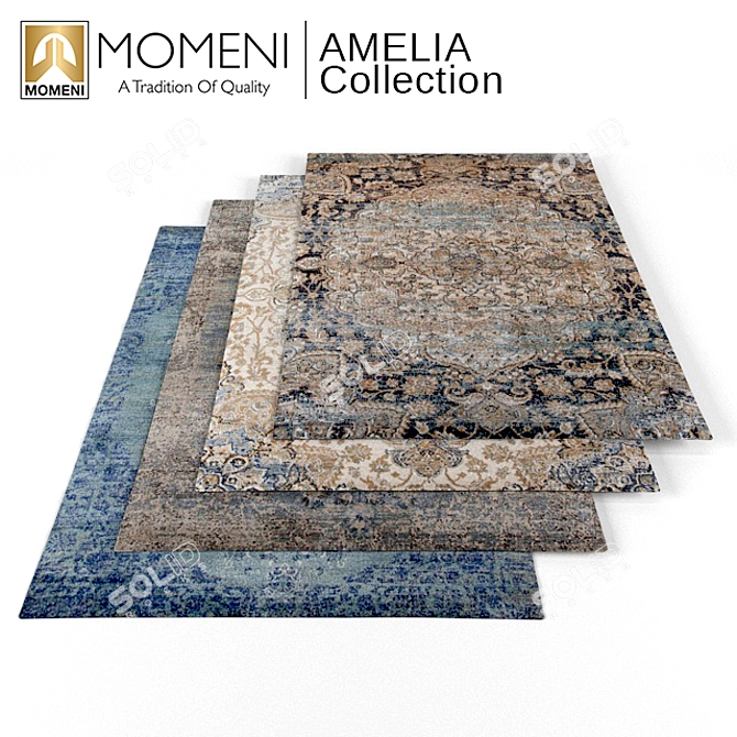 Momeni Amelia Collection: Elegant Rugs Couples Classic Colors 3D model image 1