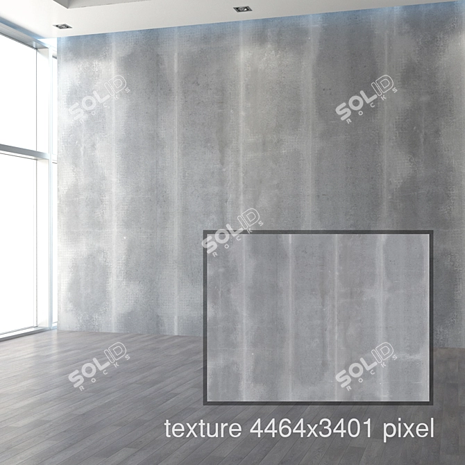 Loft-Style Concrete Wall 3D model image 2