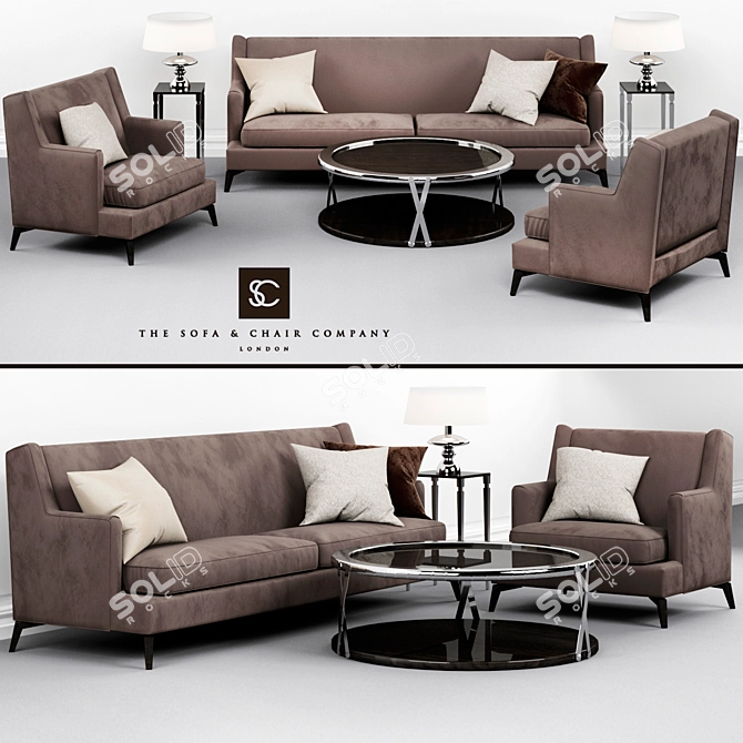  Elegant Enzo Collection: Luxurious Sofas & Armchairs 3D model image 1