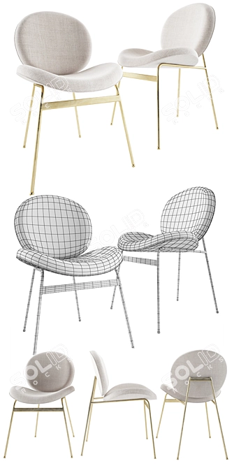Modern Jane Dining Set: Chair & Table 3D model image 2