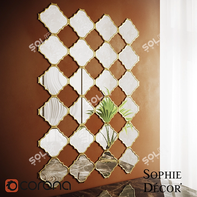 Elegant Fortuna Mirror: Reflect Style 3D model image 2