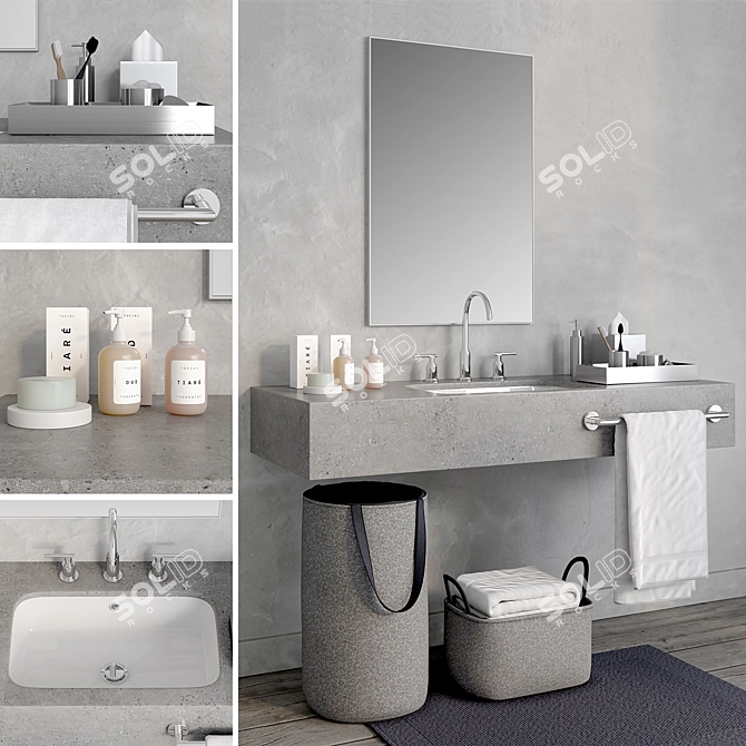 High-Fidelity Bathroom 3D Model 3D model image 1