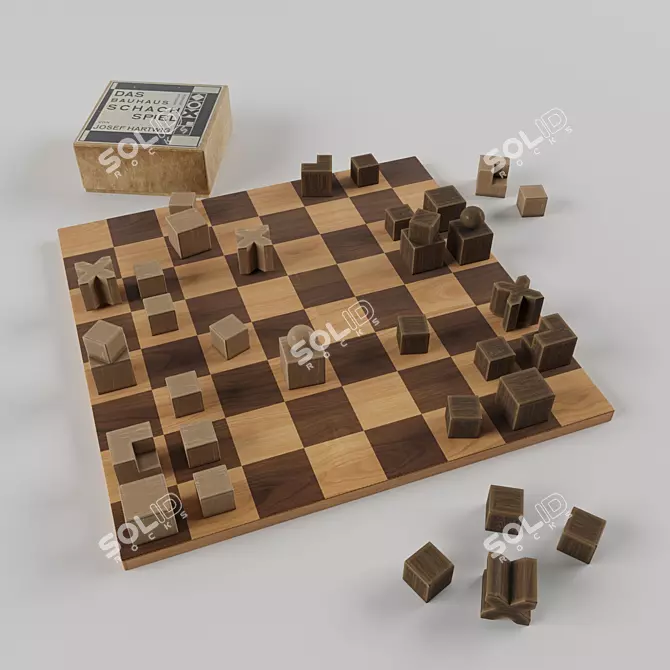 Bauhaus Chess Set by Hartwig 3D model image 1