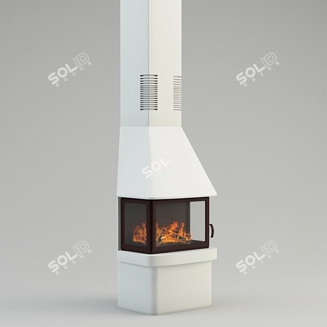 Contura Fireplace: Stylish & Compact 3D model image 1